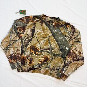 Boxy Cropped Camo Sweatshirt - M